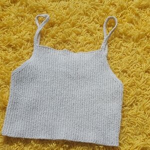 Forever 21 Cream Knit Crop Top
